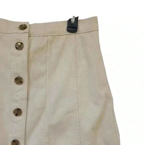 Banana Republic Women's Ivory Twill Cotton Button Front Mini Skirt NEW - Picture 4 of 12
